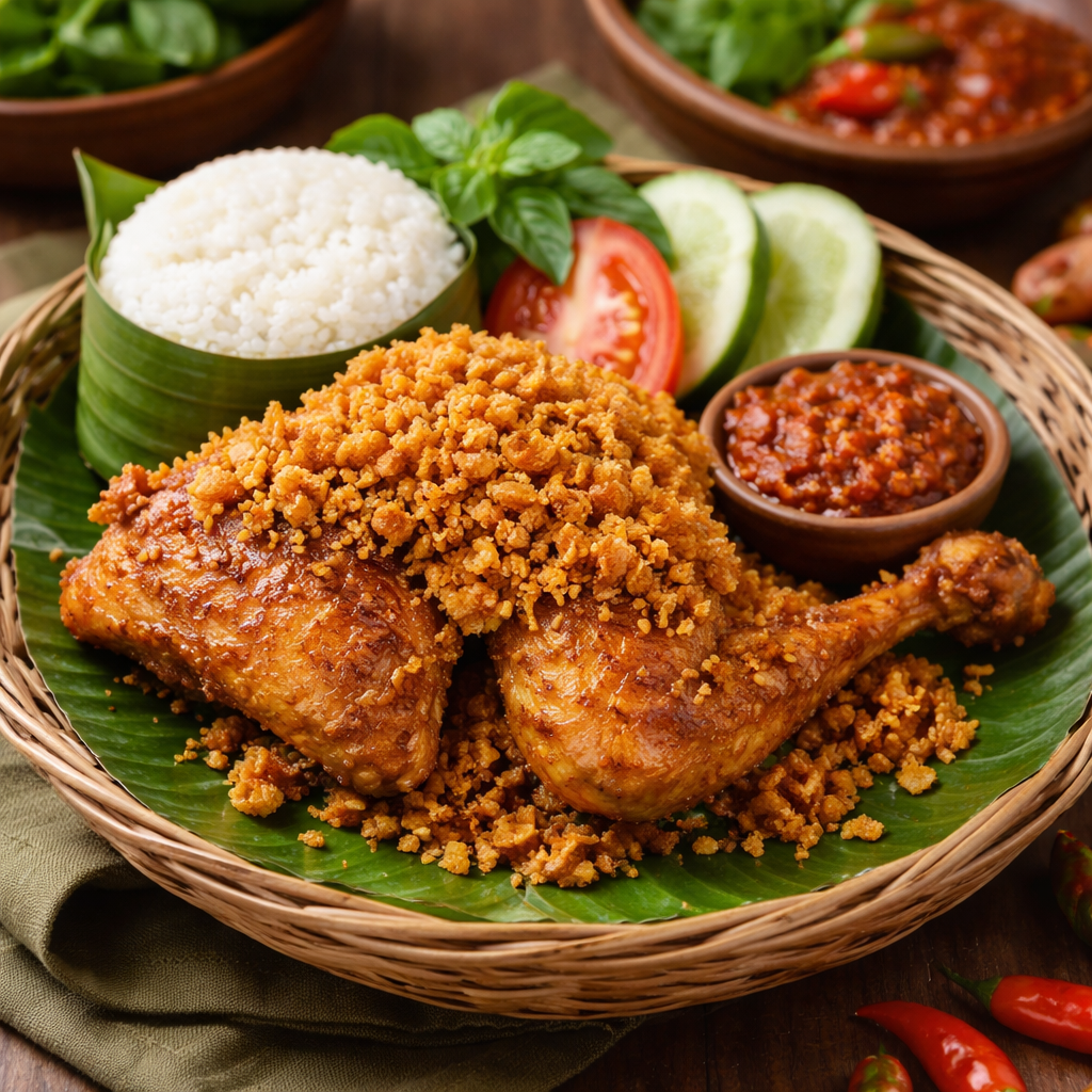Ayam kampung goreng kremes gurih